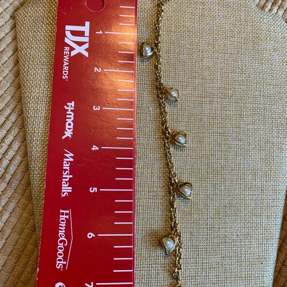 Vintage caged pearl gold tone bracelet.